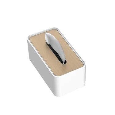 Imagem de Porta-lenços de papel higiênico moderno de aço inoxidável dispensador facial de guardanapo de mesa de alta qualidade para hotel escritório capa de caixa de lenços faciais (branco, grande)