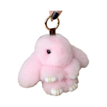 Imagem de Chaveiro De Coelho De Pelúcia Multicolorido Fofo Para Bolsa E Chaves D