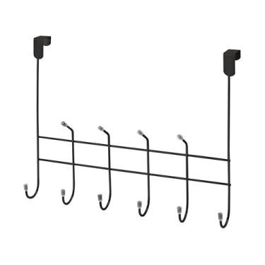 Imagem de Porta Toalha 10 Ganchos Toalheiro Preto Suporte de Porta Box Sem Furo