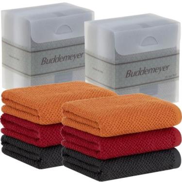 Imagem de Jogo Pano De Copa Buddemeyer 3pçs Gourmet Preto/Vermelho/Laranja