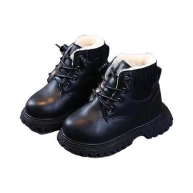 Imagem de Botas Chelsea De Couro Bege Para Crianças, Impermeáveis, Tênis De Inve