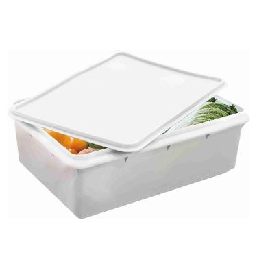 Imagem de Caixa Plástica Organizadora Empilhável E Hermética Com Tampa 3,5l Plasvale - Branco