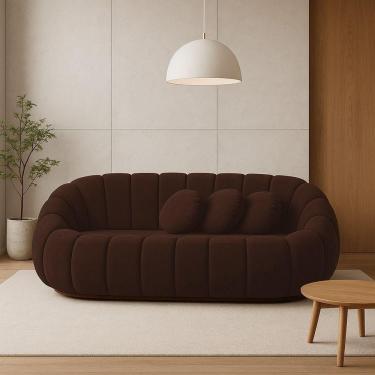 Imagem de Sofá 2 Lugares Orgânico Para Sala Cloud Bouclê E03 - D`rossi Cor Marrom