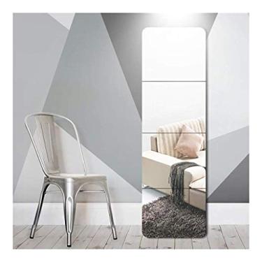 Imagem de Azulejos decorativos para casa DIY 4 peças arte de espelho 3D adesivos de parede espelho quadrado configuração de TV decoração de parede casa sala de estar quarto sofá AN1018 912 (tamanho: 22 cm × 22