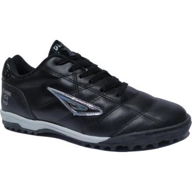 Imagem de Chuteira Society de Couro Diavolo Classic com Amortecedor, 40, Pt, Pta