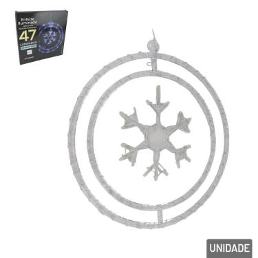 Imagem de Enfeite Circular Luminoso 32cm 47 LED 8F Bivolt Bc - Tudo em Caixa