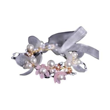 Imagem de Tiara De Pérolas E Cristais Para Noivas, Coroa De Flores, Joia De Cabe