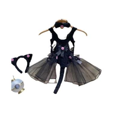 Imagem de Macacão Feminino Sem Mangas, Justo, Costas Nuas, Com Saia Plissada Min