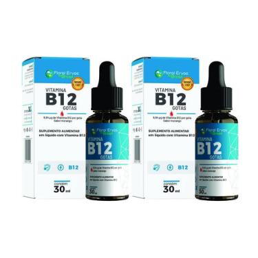 Imagem de Vitamina B12 30 ml Metilcobalamina Gotas 2 Frascos - Floral Ervas Do B