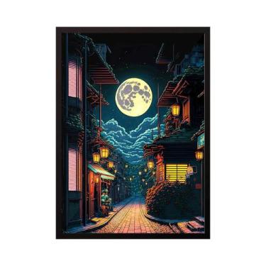 Imagem de Pôster De Parede Moderno Com Estampa De Anime E Ramen, Vista Da Rua De