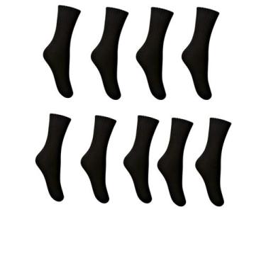 Imagem de Kit 9 Meias Selene Cano Longo Algodão 4160PP 39 ao 43, Preto, 39 ao 43
