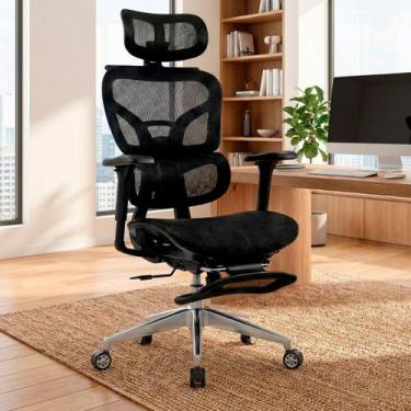 Imagem de Cadeira De Escritório Ergonômica Respirável Suporte Lombar Preto - GAL