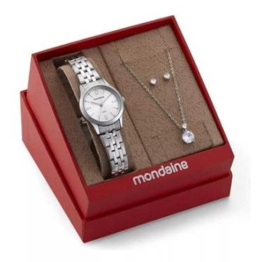 Imagem de Relógio Mondaine Prata Feminino 32610l0mkne2k1 Kit Semi-joia-Feminino