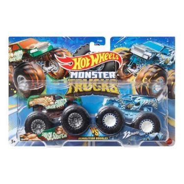 Imagem de Hot Wheels Monster Trucks  c/2un - Smash squatch vs 32 degrees