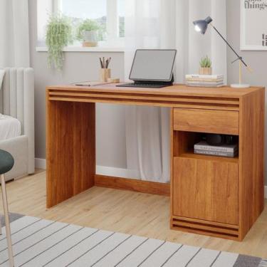 Imagem de Mesa Computador Escrivaninha Mila e 100% 1 Gaveta 1 Porta 120cm MDF Ci