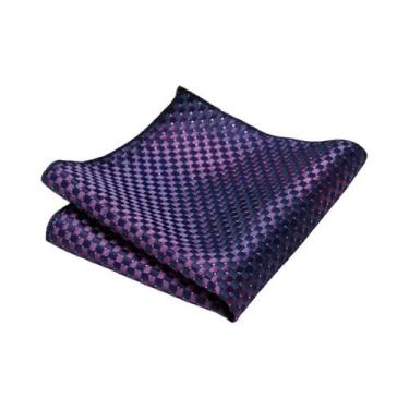 Imagem de Lenço De Bolso Azul Marinho Paisley Floral Para Homens, Para Casamento