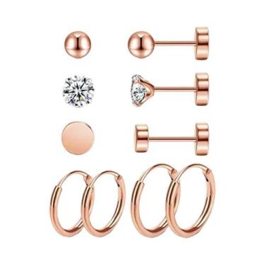 Imagem de Conjunto De Brincos De Aço Inoxidável Com Zircônia Cúbica Para Mulhere