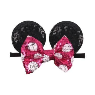 Imagem de Faixas De Cabelo Elásticas Bebê Minnie Mickey Mouse 2.8IN De Nylon Mac