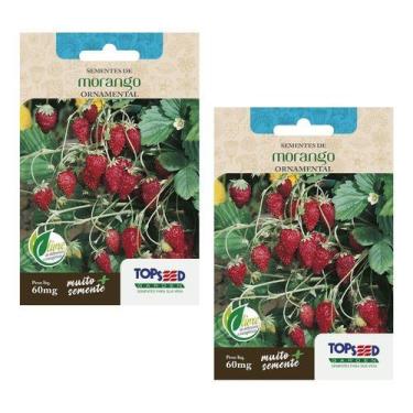 Imagem de 2x Sementes Morango Silvestre Ornamental Para Vasos E Mudas - Topseed