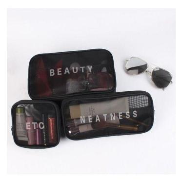 Imagem de Bolsa Necessaire Organizadoras Nylon +tela Handsome/neatness, KIT 3 - 