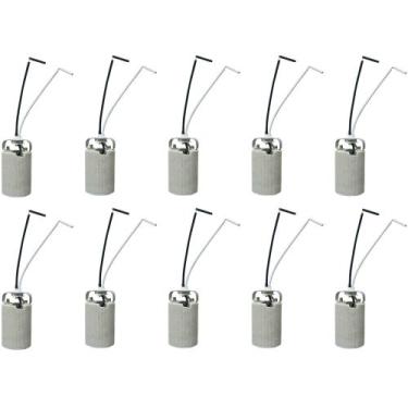 Imagem de Kit 10 receptaculo bocal soquete e14 para lampada porcelana - Galaxy