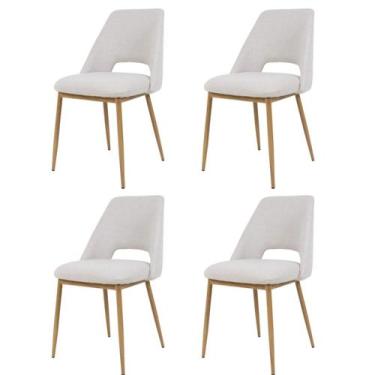 Imagem de Kit 4 Cadeiras Sala Jantar Cozinha Maya Pés em Revestimento Térmico Es
