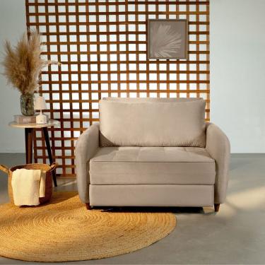 Imagem de Sofá Cama Solteiro 105cm Mode Cabecasa Madeiraoriginals Bege