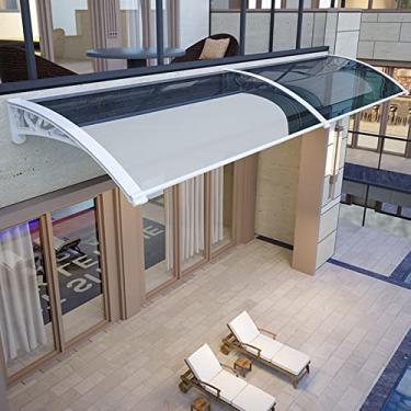 Imagem de Proteção Uv Contra Chuva E Neve Janela Toldo Toldo Porta Dossel, Jardim Dossel Varanda Toldo Abrigo, Cobertura De Policarbonato Curvo Transparente, 60/80/100 / 120cm, 139 Tamanhos, 100x80cm/39"x31