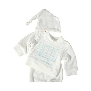 Imagem de Macacão Bordado Para Bebê Recém-Nascido Com Chapéu De Laço, Acessórios
