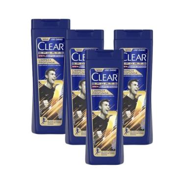 Imagem de Kit 4 Shampoos Clear Men Sports Anticaspa Limpeza Profunda 400ml