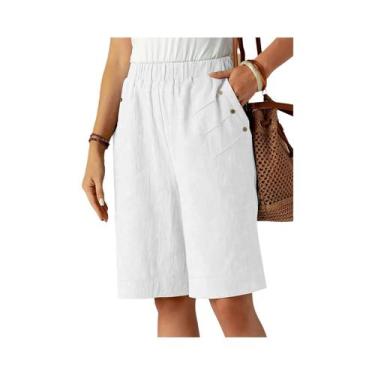 Imagem de Shorts Femininos De Cintura Alta De 5 Polegadas Para O Verão, Cor Sóli