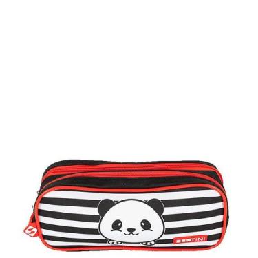 Imagem de Estojo 2 Compartimentos Sestini Kids Panda 4 - Colorido, Colorido