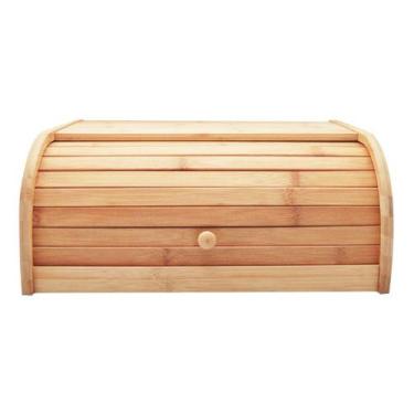 Imagem de Porta Pão Grande Em Bambu Com Tampa Basculante 40cm - Ou, Marrom