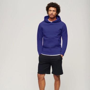 Imagem de Blusa de Frio  Moletom Canguru Masculina com Capuz Slim Fitness, Azul 