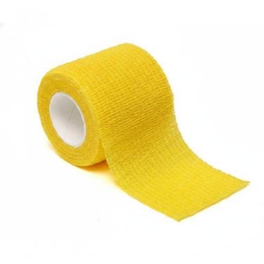 Imagem de Fita Não Adesiva Bandagem Atlética Proteção Lesão Elástica Cor Amarelo - Wm