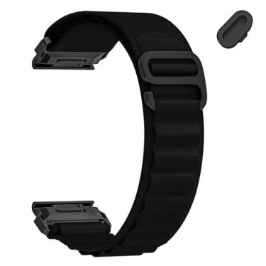 Imagem de MDBBLBM Pulseira de relógio de nylon de 22 mm compatível com Garmin Quatix/Tactix/Fenix 8 de 47 mm/Fenix 7/7 Pro/6/6 Pro/5/5 Plus/E, pulseira para Descent G2/G1 Solar/Epix Pro-47 mm/Forerunner 965/955