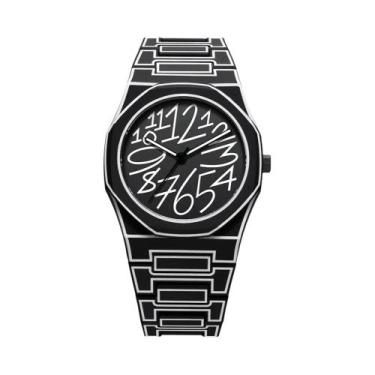 Imagem de Relógio Masculino Clássico Simples De Quartzo Com Pulseira De Plástico