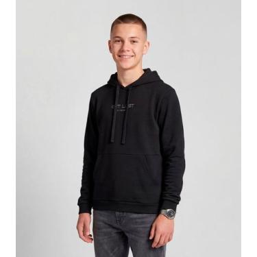 Imagem de Blusão Juvenil Moletom Com Capuz e Bolsos Minty Preto, 18, Preto