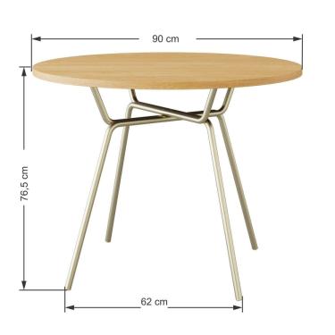 Imagem de Mesa de Jantar Redonda Barcelona Acácia Mel