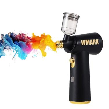 Imagem de Aerógrafo NG AB001 para Cuidados com a Pele e Barbearia sem Fio Portátil Preto Wmark Brasil