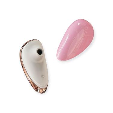 Imagem de Sugador de Clitóris K-King em Silicone e ABS 10,5CM X 5,0CM Branco com Pulsação e 10 Modos de Vibração Kisstoy