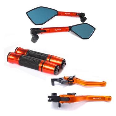 Imagem de Kit Retrovisor Manopla Manete Hornet Cb 300 Cb 500f Cb 500X Cb1000r - 