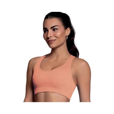 Imagem de Top Selene Canelado Sem Costura, Ls salmão, M