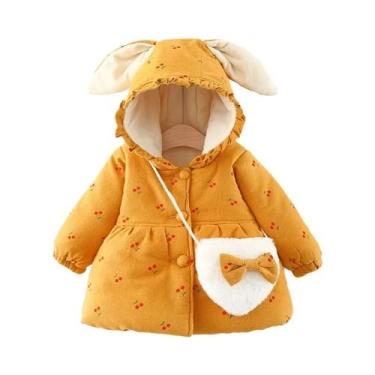 Imagem de Jaqueta De Inverno Para Meninas Em Algodão, Bonita, Com Capuz E Estamp