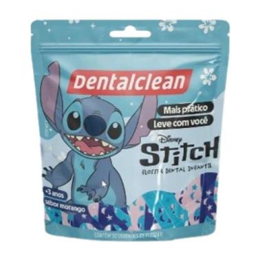Imagem de Fio dental flosser infantil stitch morango 50u - dentalclean