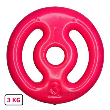 Imagem de Anilha Emborrachada Fitness 3 Kg Rosa-Unissex