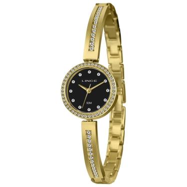 Imagem de Relógio LINCE feminino dourado preto LRGH294L23 P1KX