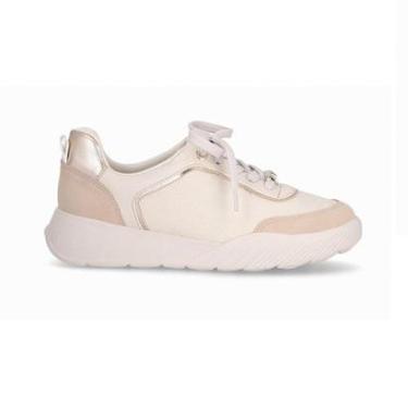 Imagem de Tênis Fascite Anabela Wide Fit Piccadilly 949026 Feminino - Off White-Feminino