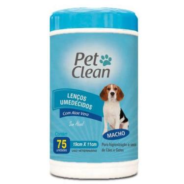 Imagem de Lenço Umedecido 75 Unid Pet Clean Cachorro Gato Cães Pet
