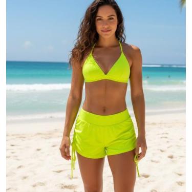 Imagem de Conjunto Biquini com Bojo Short Saída de Praia - Lucy Pinheiro Moda Pr